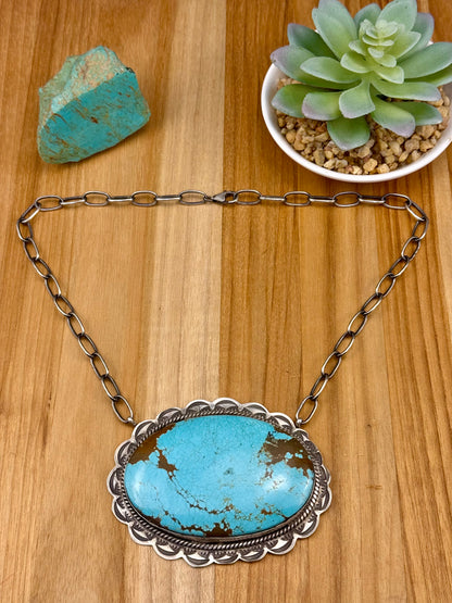 Kingman Turquoise Single Stone Necklace