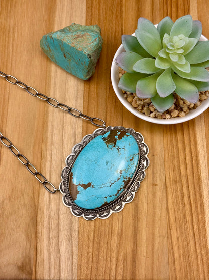 Kingman Turquoise Single Stone Necklace