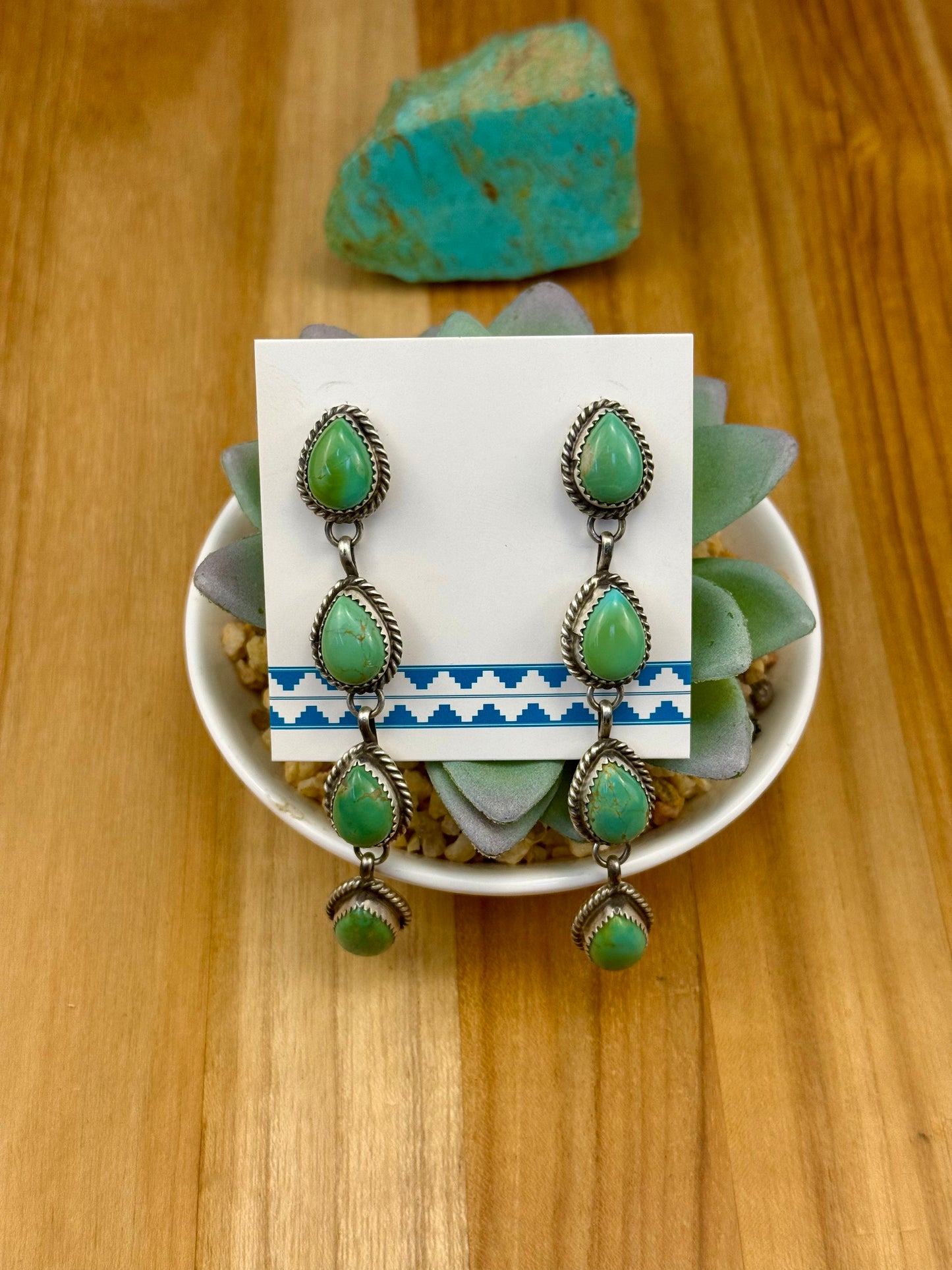 Kingman Turquoise 4 Stone Earrings