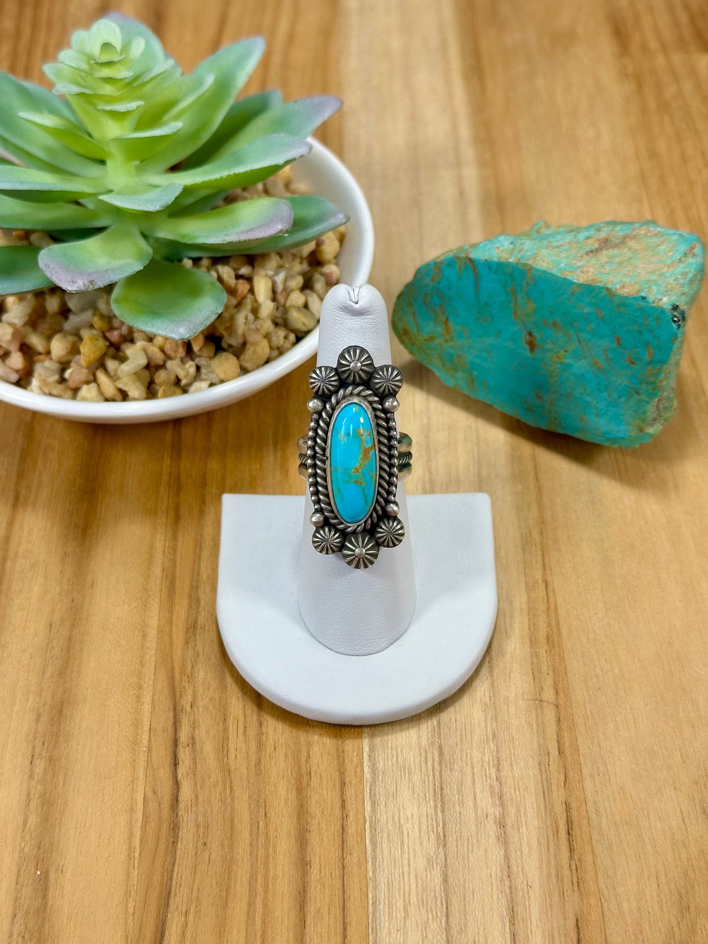 Kingman Turquoise Oval Sterling Silver Ring
