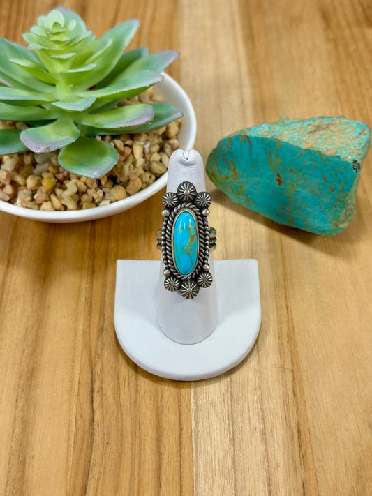 Kingman Turquoise Oval Sterling Silver Ring