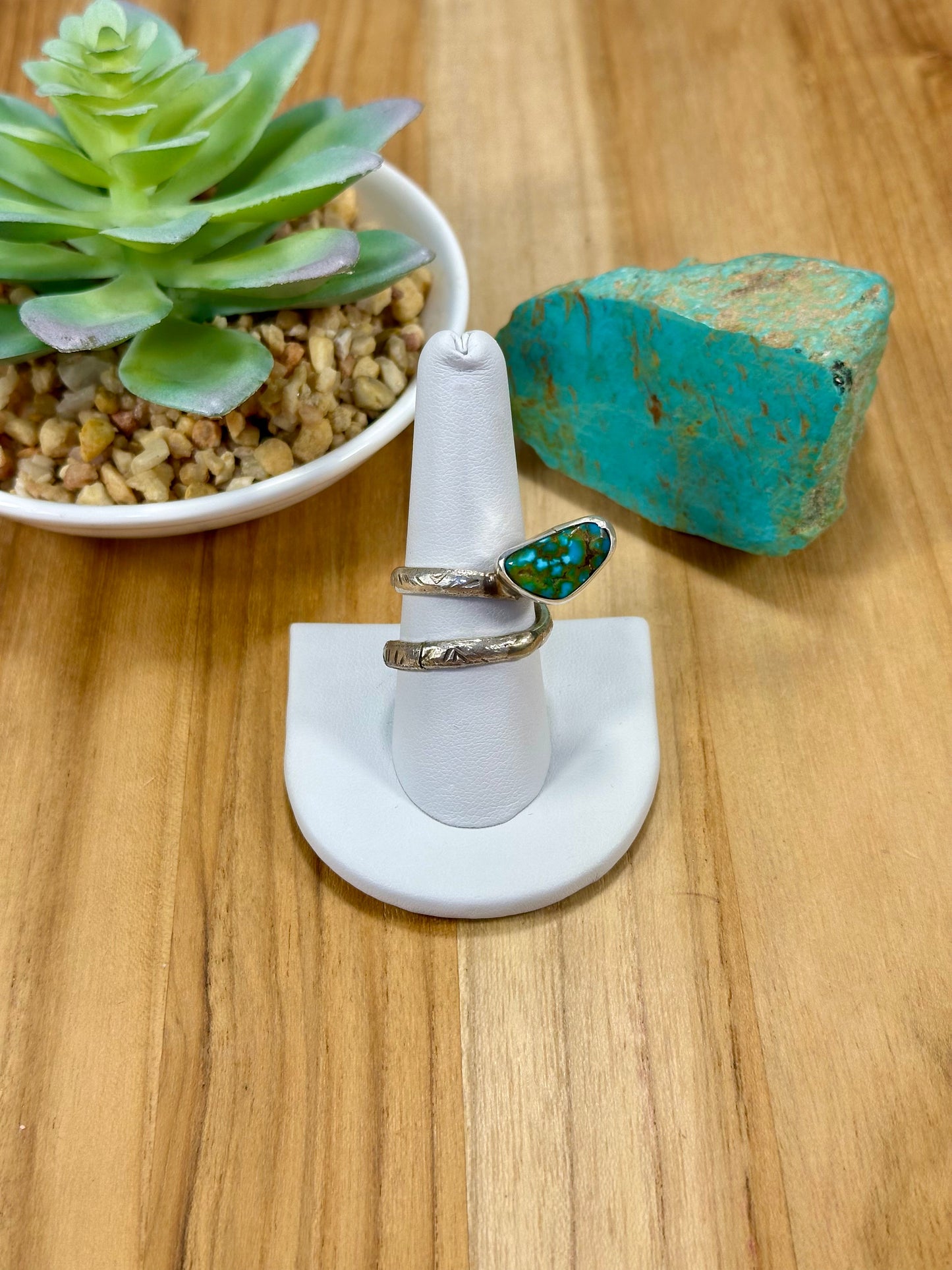 Kingman Turquoise Sterling Silver Snake Ring