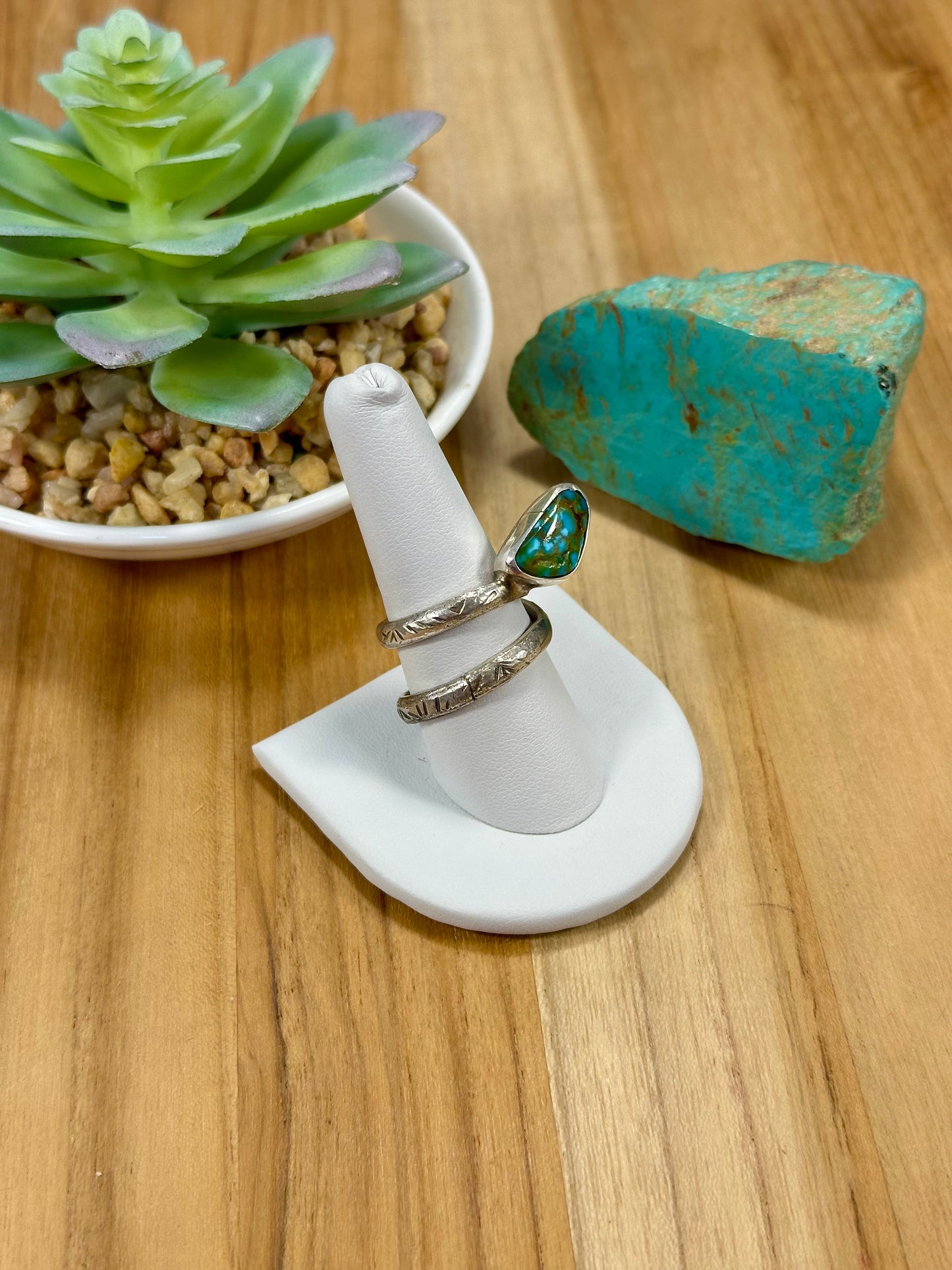 Kingman Turquoise Sterling Silver Snake Ring