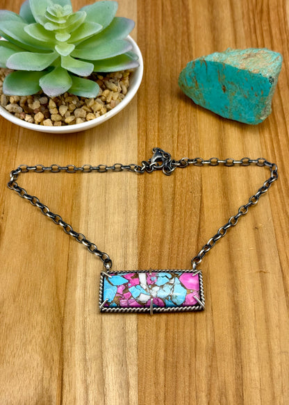 Cotton Candy Waterproof Bar Necklace
