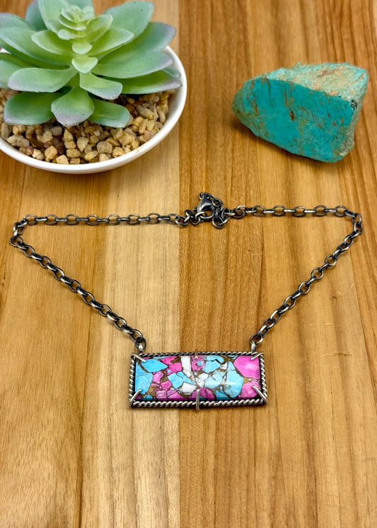 Cotton Candy Waterproof Bar Necklace