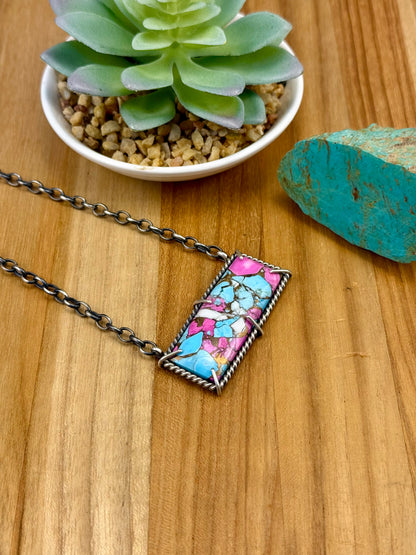 Cotton Candy Waterproof Bar Necklace