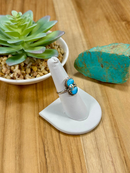 Kingman Turquoise Snake Sterling Silver Ring