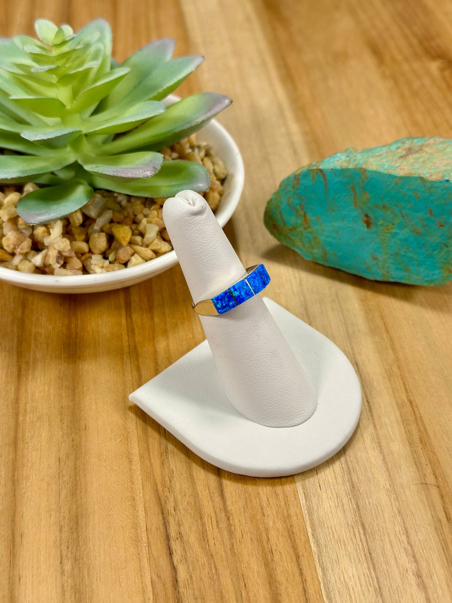 Opal Inlay Sterling Silver Ring
