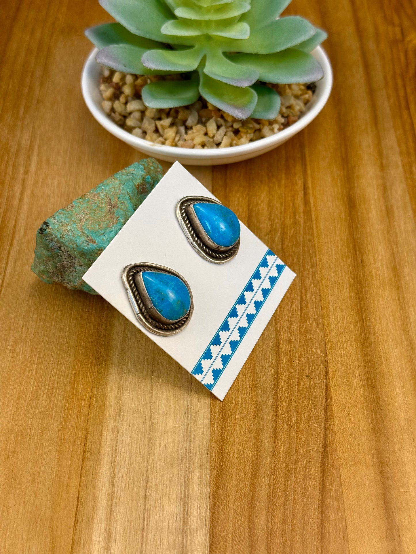 Kingman Turquoise Sterling Stud Earrings
