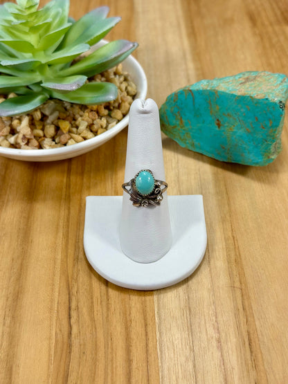 Kingman Turquoise Single Stone Sterling Silver Ring