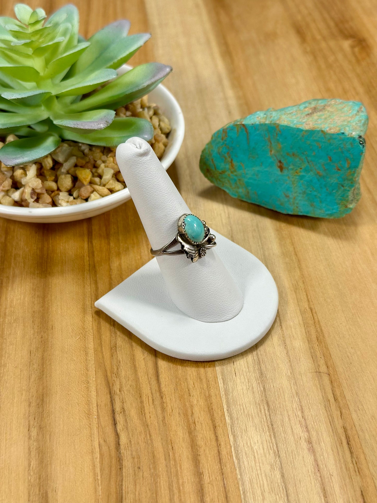 Kingman Turquoise Single Stone Sterling Silver Ring