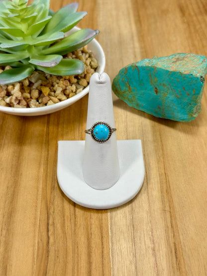 Kingman Turquoise Single Stone Sterling Silver Ring