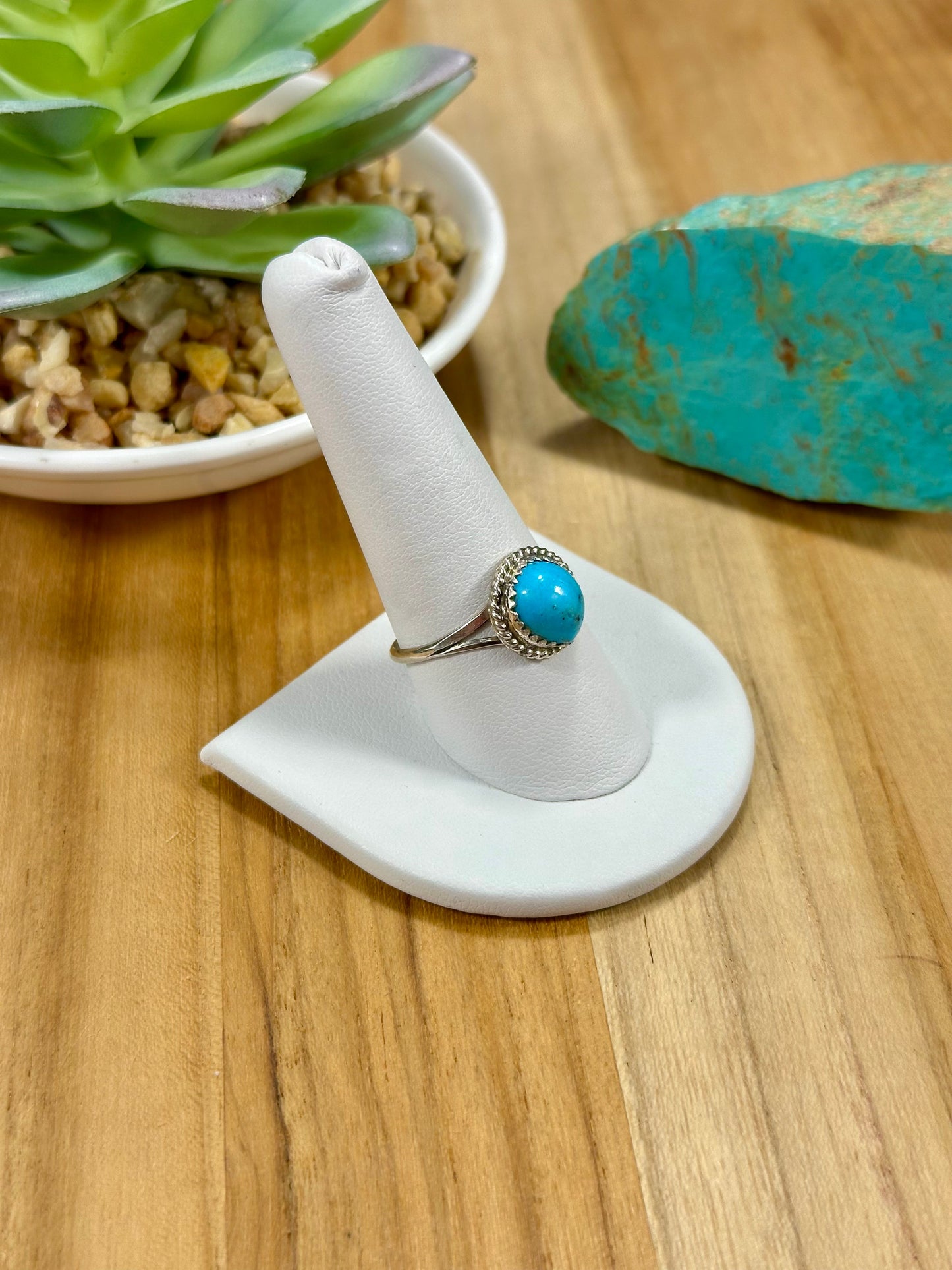 Kingman Turquoise Single Stone Sterling Silver Ring