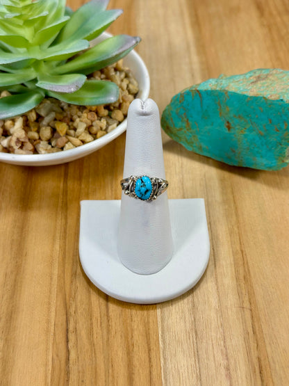 Kingman Turquoise Single Stone Sterling Silver Ring