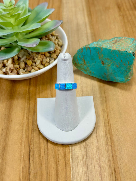 Opal Inlay Sterling Silver Ring