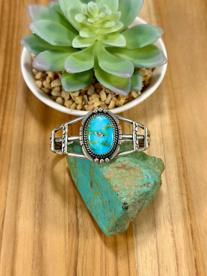 Sonoran Turquoise Oval Sterling Silver Cuff Bracelet
