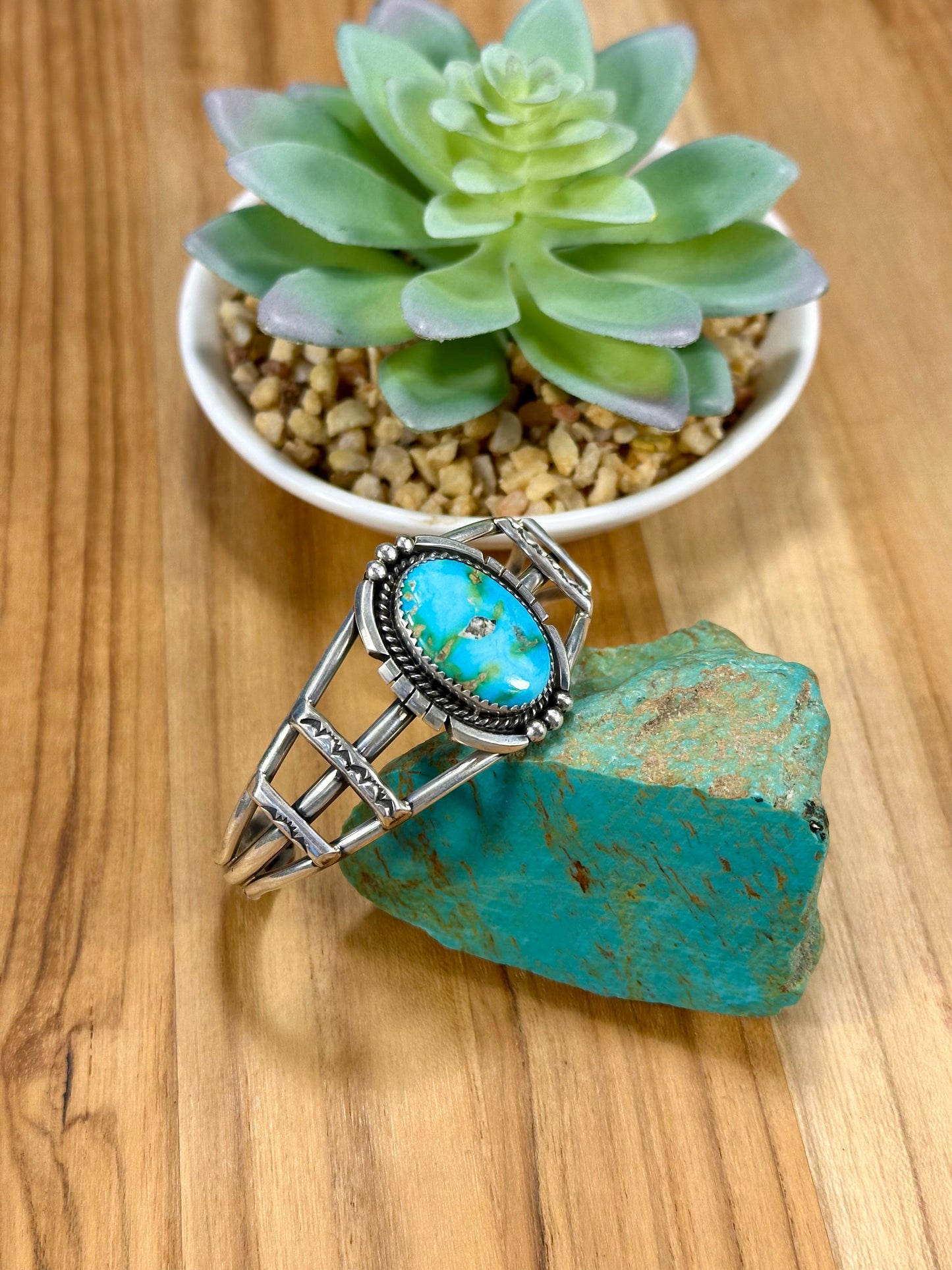 Sonoran Turquoise Oval Sterling Silver Cuff Bracelet