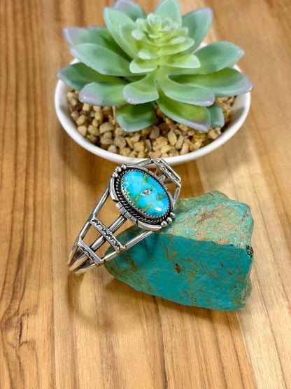 Sonoran Turquoise Oval Sterling Silver Cuff Bracelet