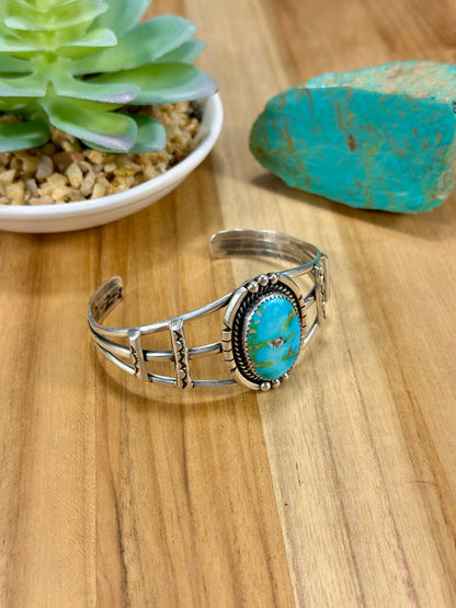Sonoran Turquoise Oval Sterling Silver Cuff Bracelet