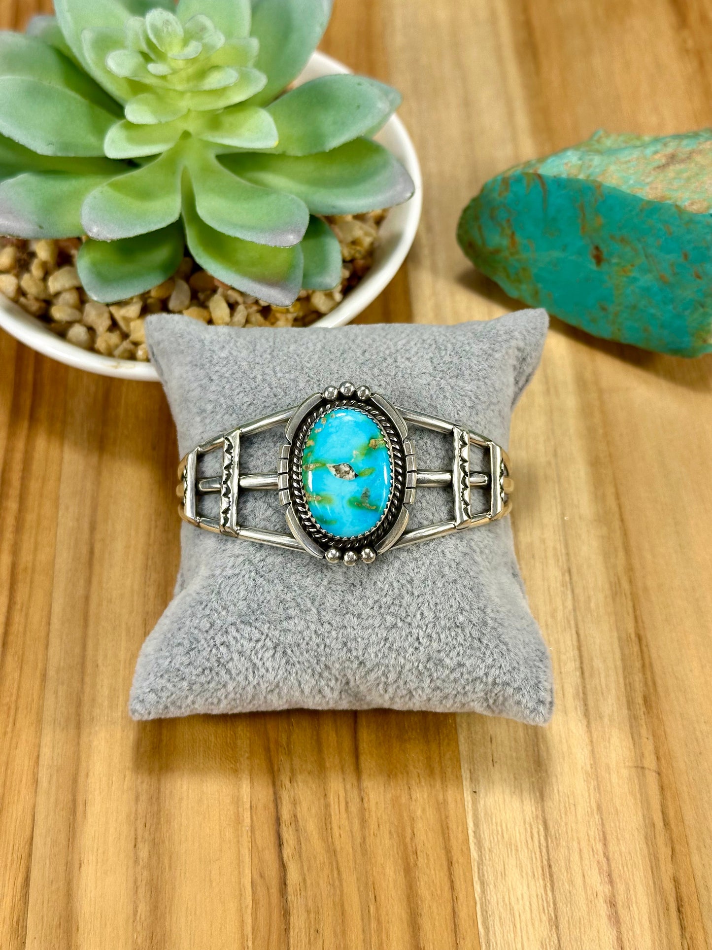 Sonoran Turquoise Oval Sterling Silver Cuff Bracelet