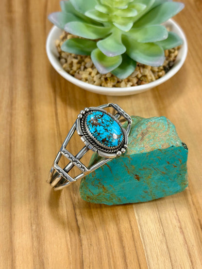 Kingman Turquoise Oval Sterling Silver Cuff Bracelet