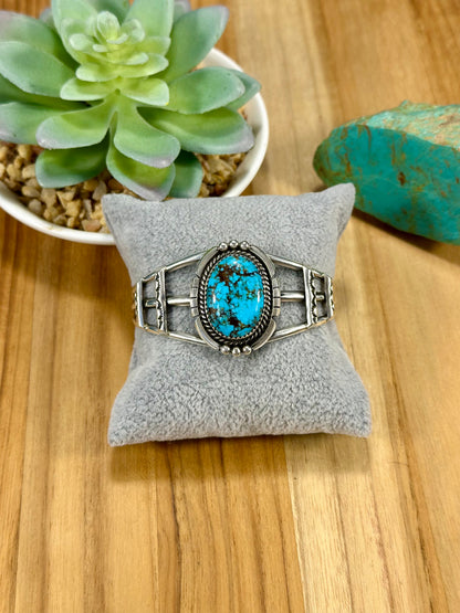 Kingman Turquoise Oval Sterling Silver Cuff Bracelet