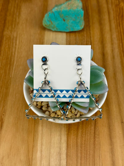 Kingman Turquoise Triangle Dangle Earrings