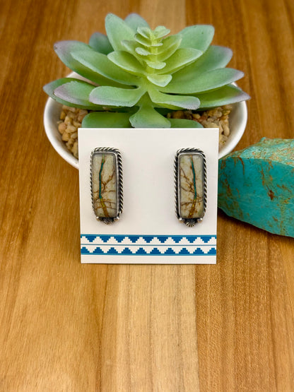 Royston Ribbon Bar Stud Earrings