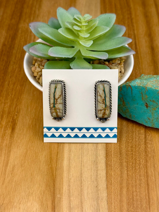 Royston Ribbon Bar Stud Earrings