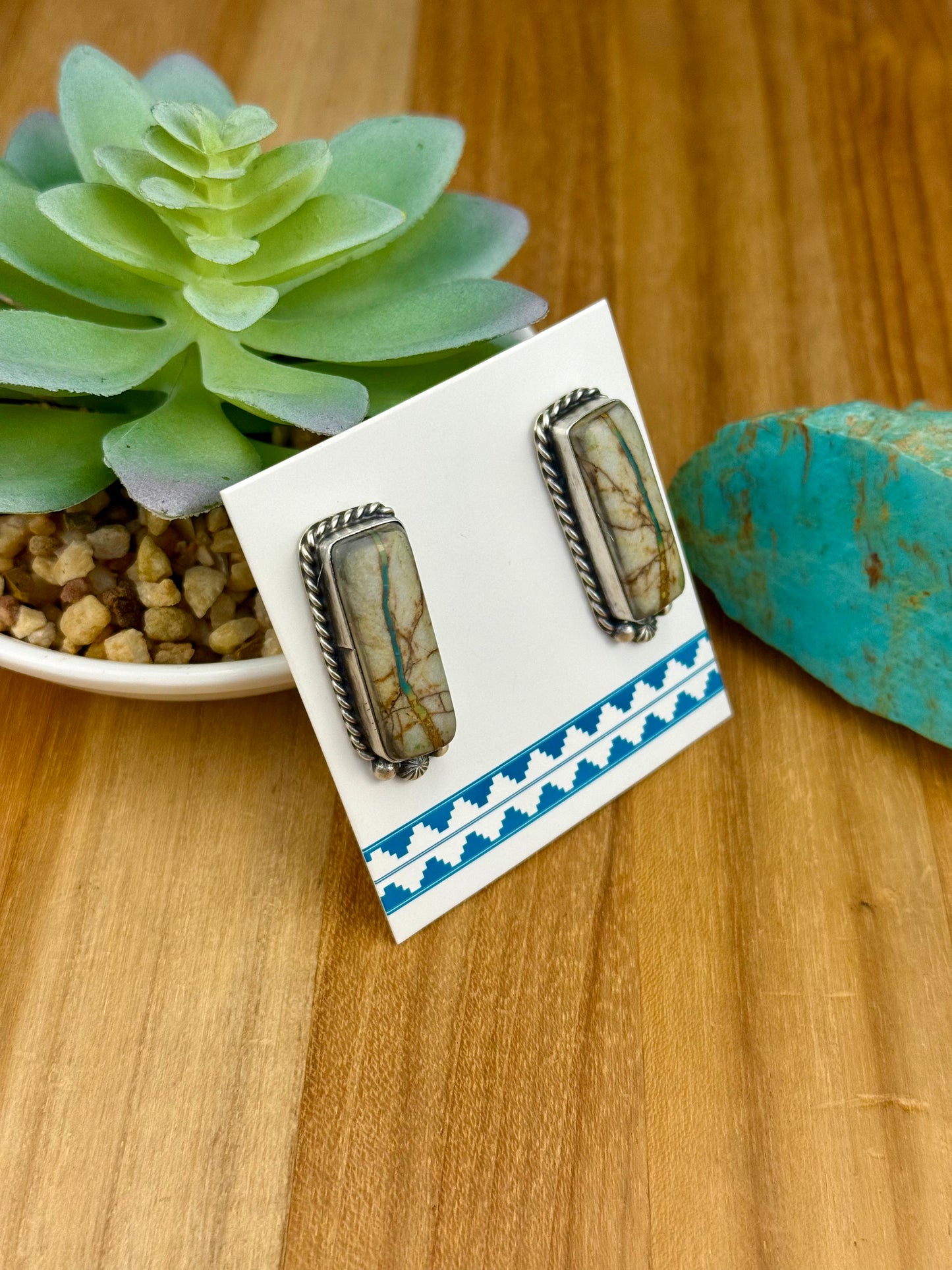 Royston Ribbon Bar Stud Earrings
