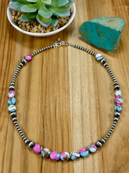 Cotton Candy Color Pearl Necklace