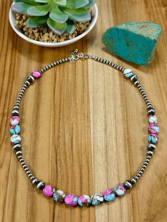 Cotton Candy Color Pearl Necklace