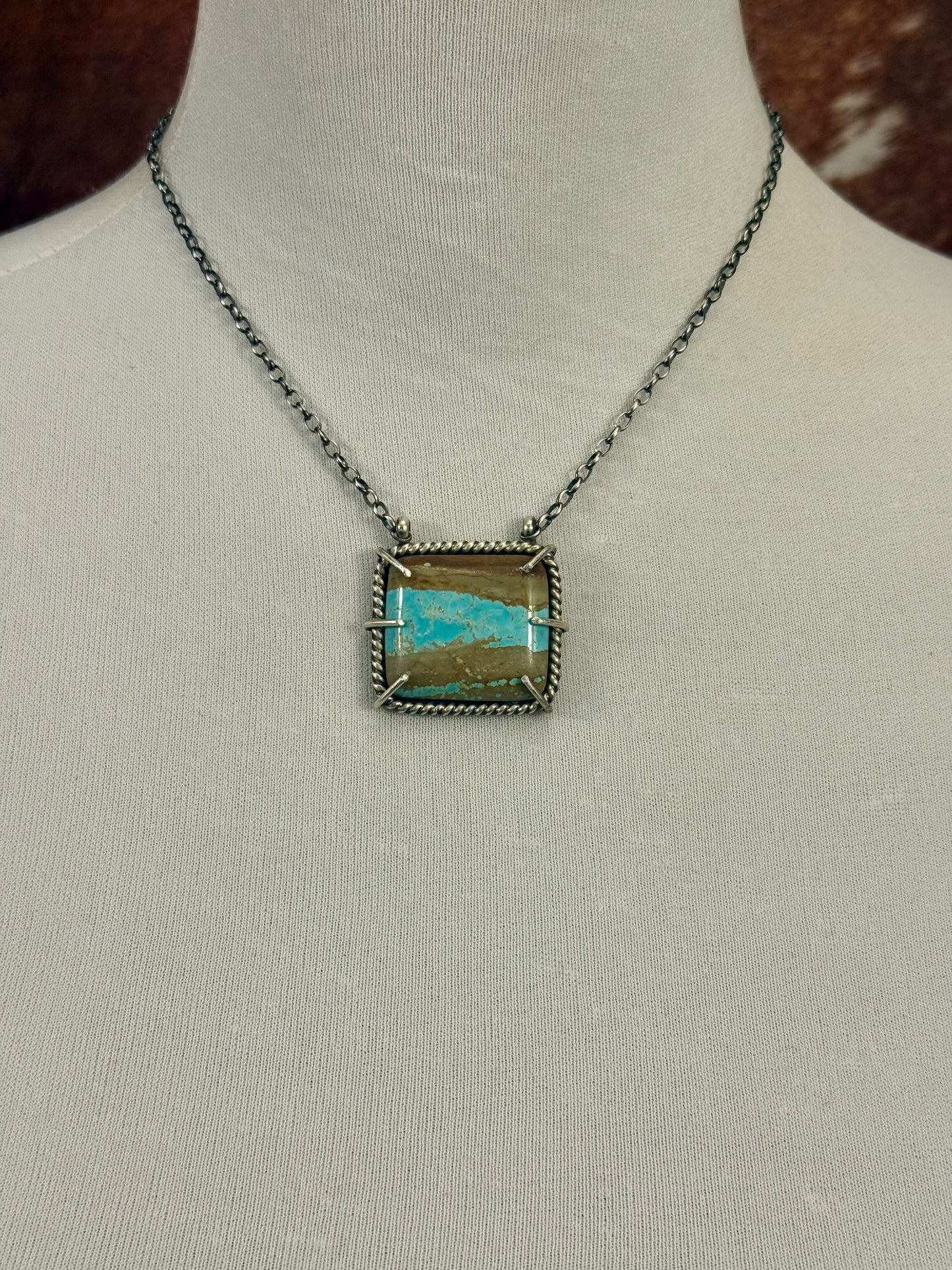 #8 Turquoise Square Waterproof Necklace