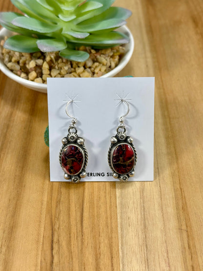Dahlia Rose Sterling Silver Lariat Necklace & Earring Set