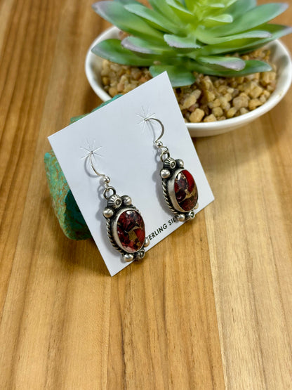 Dahlia Rose Sterling Silver Lariat Necklace & Earring Set