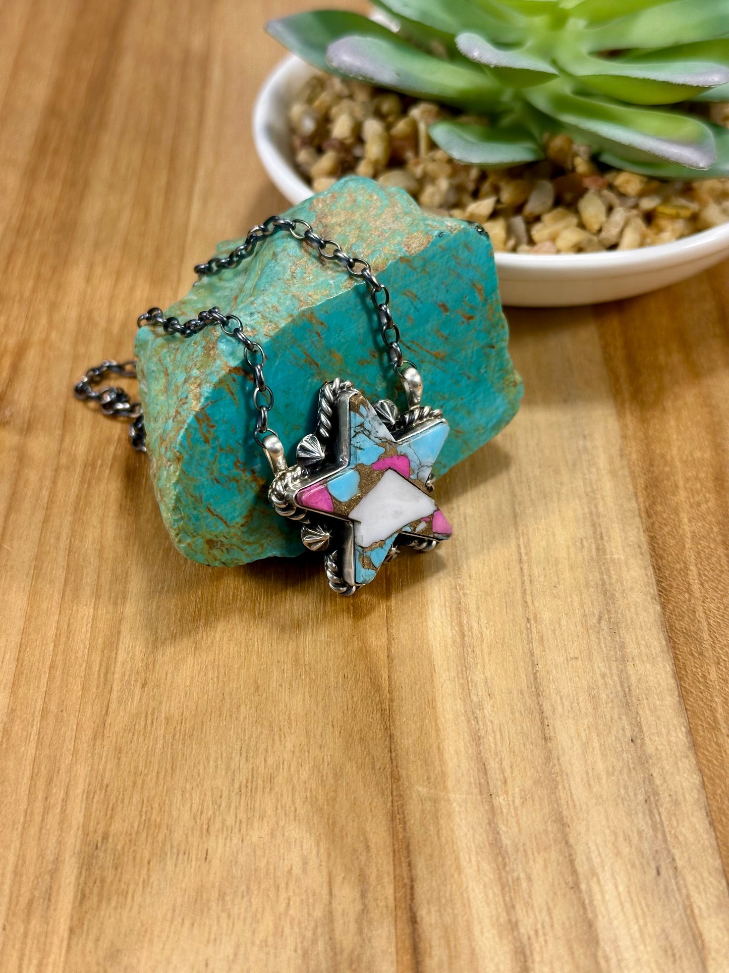 Cotton Candy Star Sterling Silver Necklace