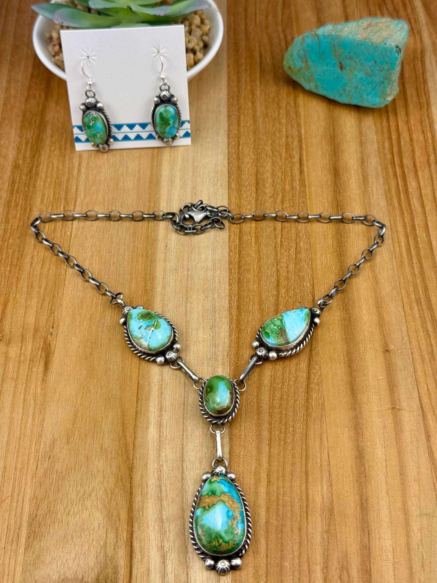 Sonoran Gold Turquoise Sterling Lariat Set
