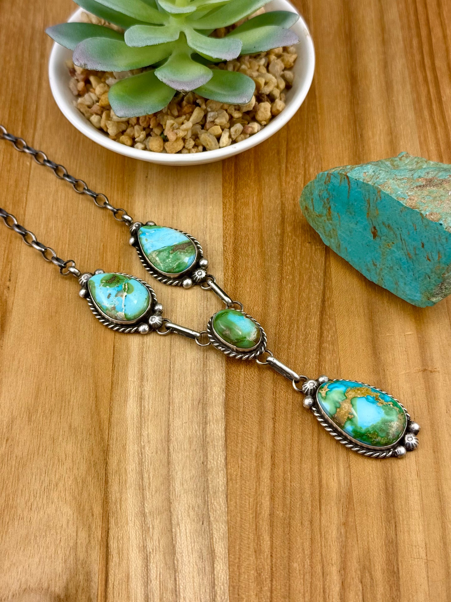 Sonoran Gold Turquoise Sterling Lariat Set