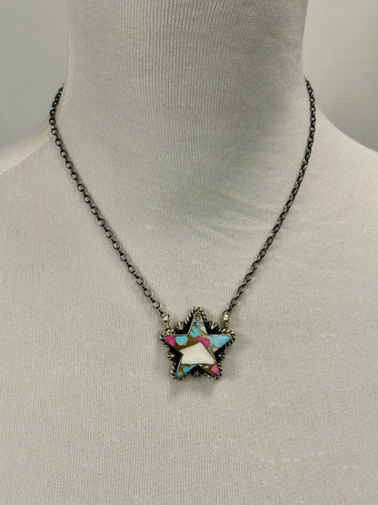 Cotton Candy Star Sterling Silver Necklace