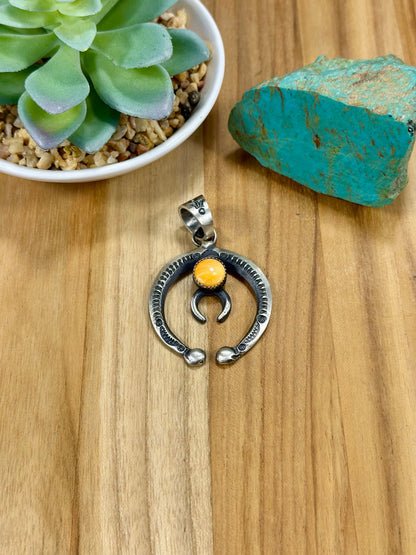 Orange Spiny Naja Sterling Silver Pendant