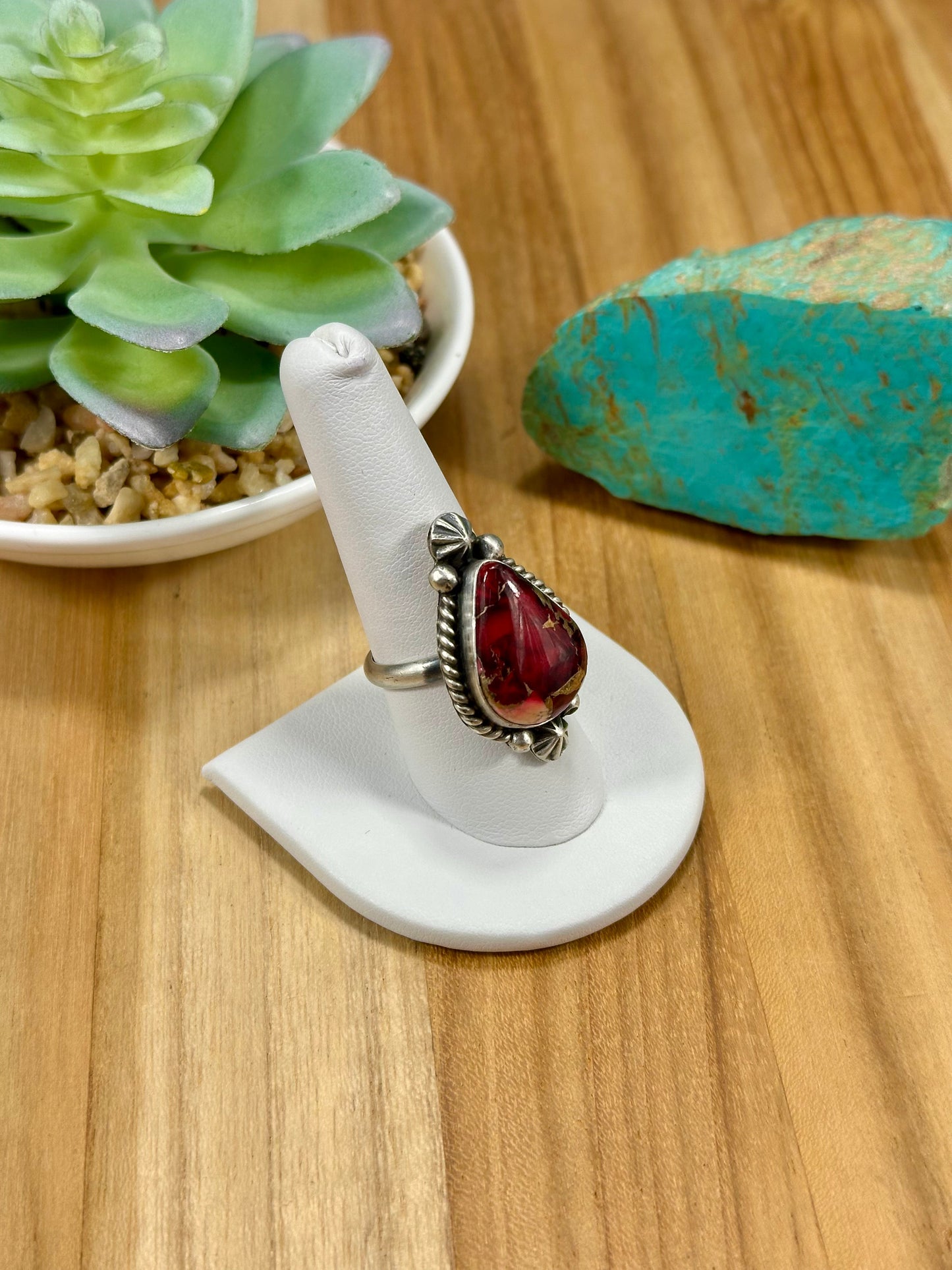 Dahlia Rose Teardrop Sterling Silver Ring