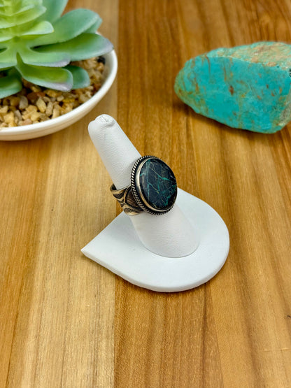 Blackjack Turquoise Single Stone Sterling Ring