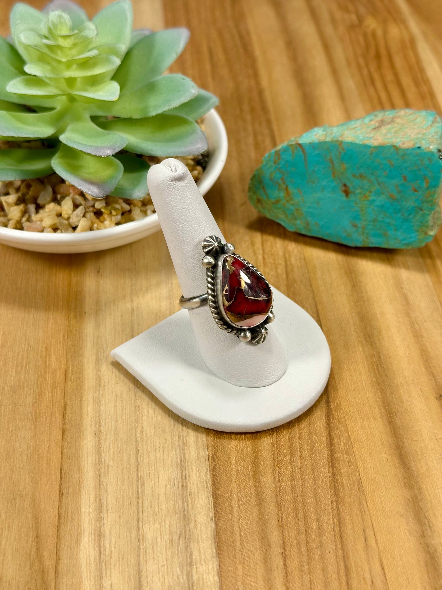 Dahlia Rose Teardrop Sterling Silver Ring