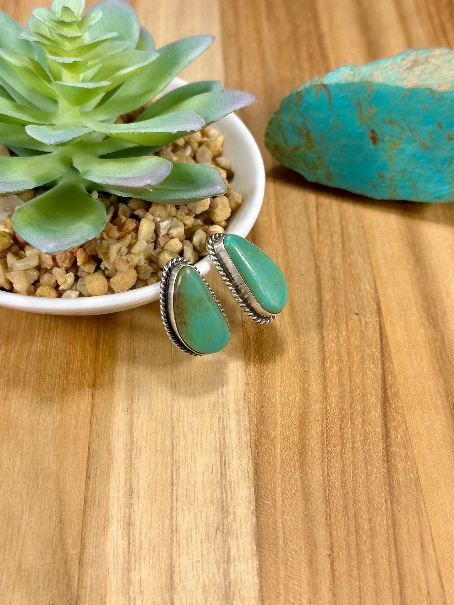 Kingman Turquoise Sterling Silver Stud Earrings