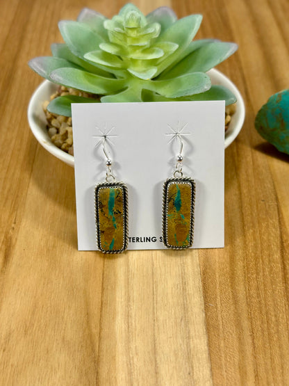 Boulder Rectangle Sterling Silver Earrings