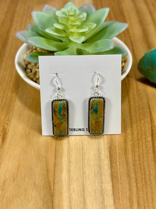 Boulder Rectangle Sterling Silver Earrings