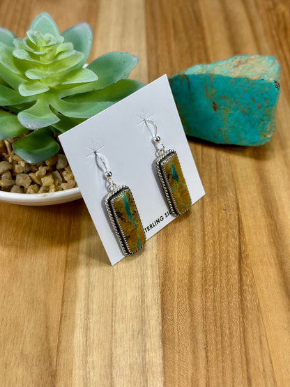 Boulder Rectangle Sterling Silver Earrings
