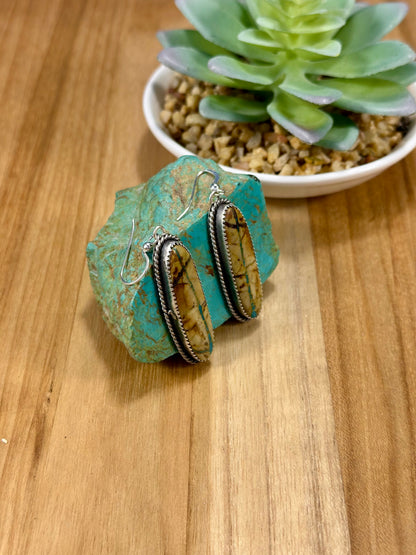 Boulder Oval Sterling Silver Earrings