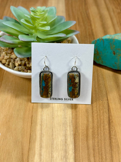 Royston Ribbon Rectangle Sterling Silver Earrings