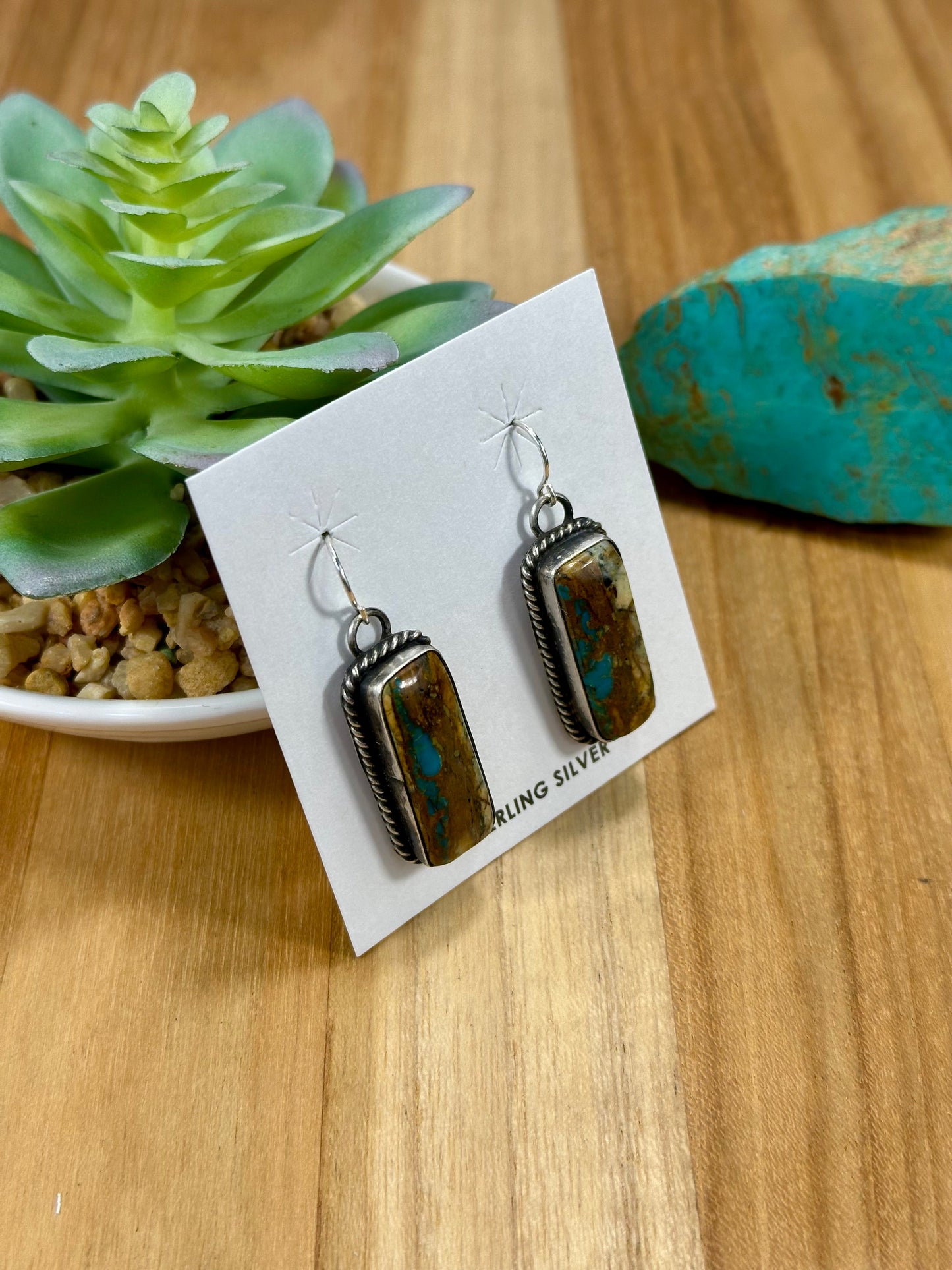 Royston Ribbon Rectangle Sterling Silver Earrings